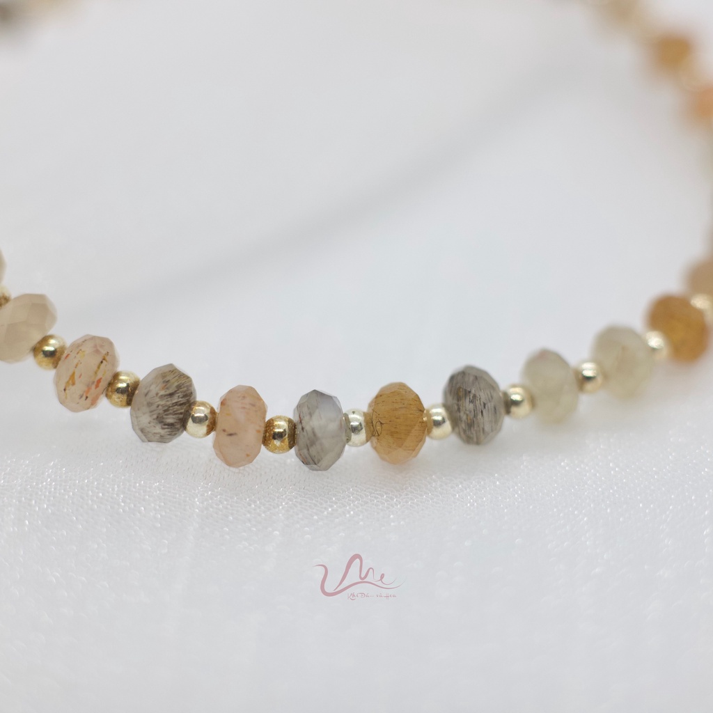 Vòng tay đá Mặt trời 5mm tự nhiên (Sunstone Bracelet Nature) thời trang phong thủy UME