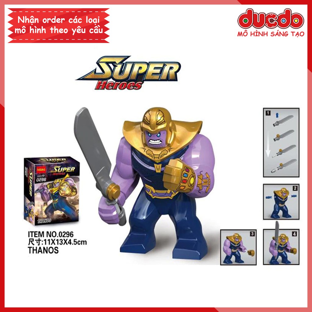 Bigfig THANOS cầm đao thần - Đồ chơi Lắp ghép Xếp hình Mini Minifigures Mô hình Big Fig Super Hero DECOOL 0296