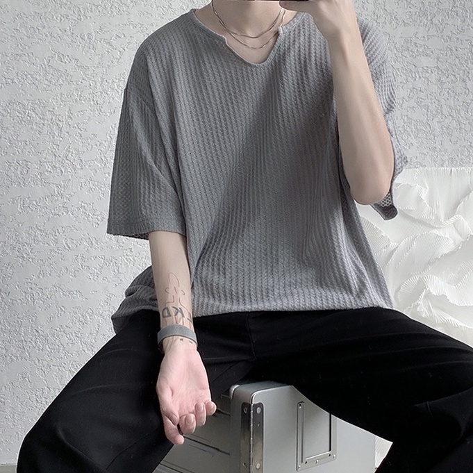 Áo Thun Nam Ngắn Tay Phong Cách Hàn Quốc Thời Trang Simple unisex áo phông rộng lụa Sọc bigsize áo phông trắng Nam