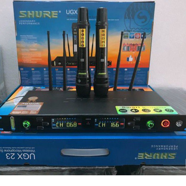 Micro không dây SHURE UGX-23 Chính hãng, 4 râu tiếp sóng , SHURE UGX23
