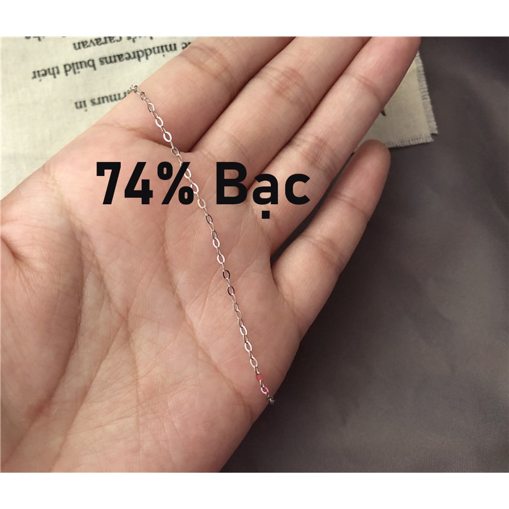 Dây chuyền Bạc 74% vòng cổ nữ bạc trơn MINIMAL Silver Necklace QA SILVER NE170304