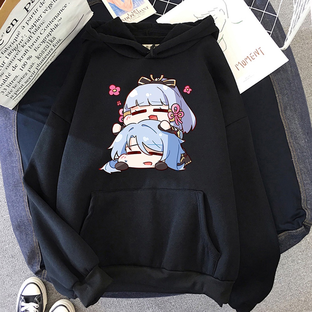 💥HOT💥 o Áo Hoodie Họa Tiết Genshin Va Chạm Phong Cách Harajuku Unisex Kamisato Ayaka