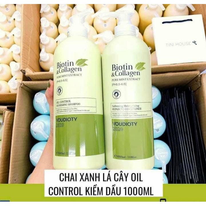 Dầu Gội xả (cặp) collagen & Biotin XANH VÀNG Kiềm Dầu phục hồi hư tổn ,khô xơ, chống rụng mới _New