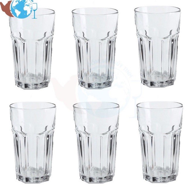Bộ 6 cốc thuỷ tinh trà chanh bụi phố ( loại trơn )
