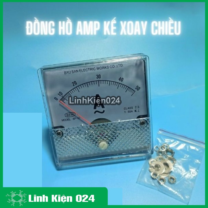 Đồng hồ Ampe kế xoay chiều BEW 8x8x3.5Cm