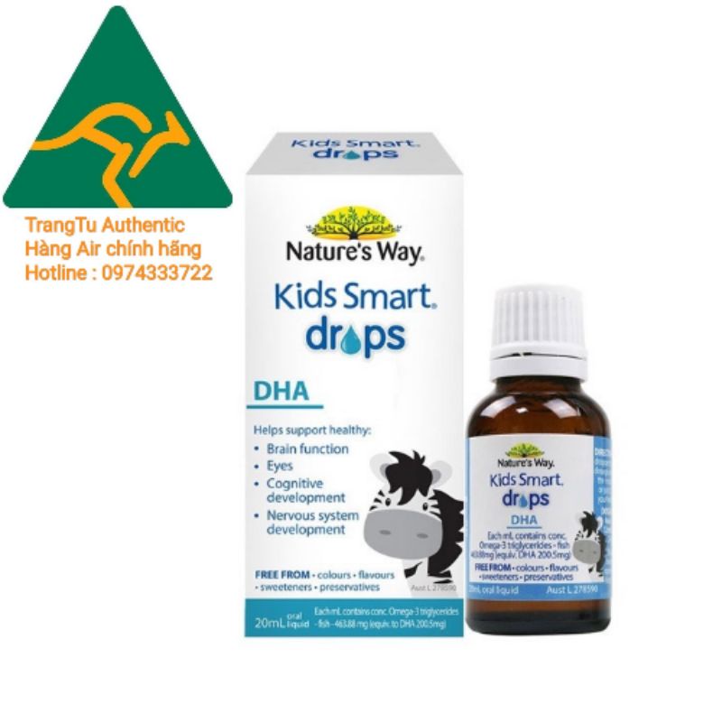 DHA Nature's Way Kids Smart Drops DHA Dạng Giọt Giúp Tăng IQ, Phát Triển Não Bộ Cho Bé 20ml