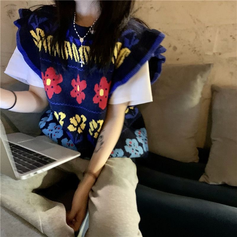 Áo len không tay dáng rộng thiết kế mới thời trang dành cho nữ