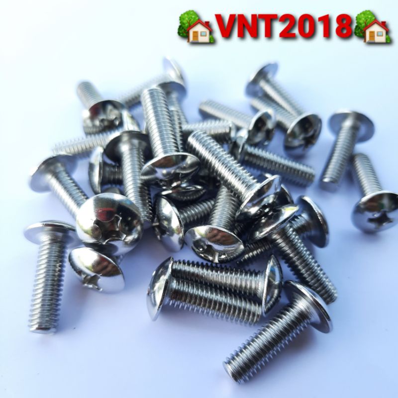 Bulông dù M6 inox 304 đầu vít
