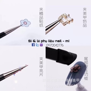 Nhíp gắp dá,phụ kiện nail,chà foi,chà sticker