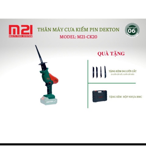MÁY CƯA KIẾM PIN DEKTON M21-CK20 mẫu mới 2022 chân pin phổ thông