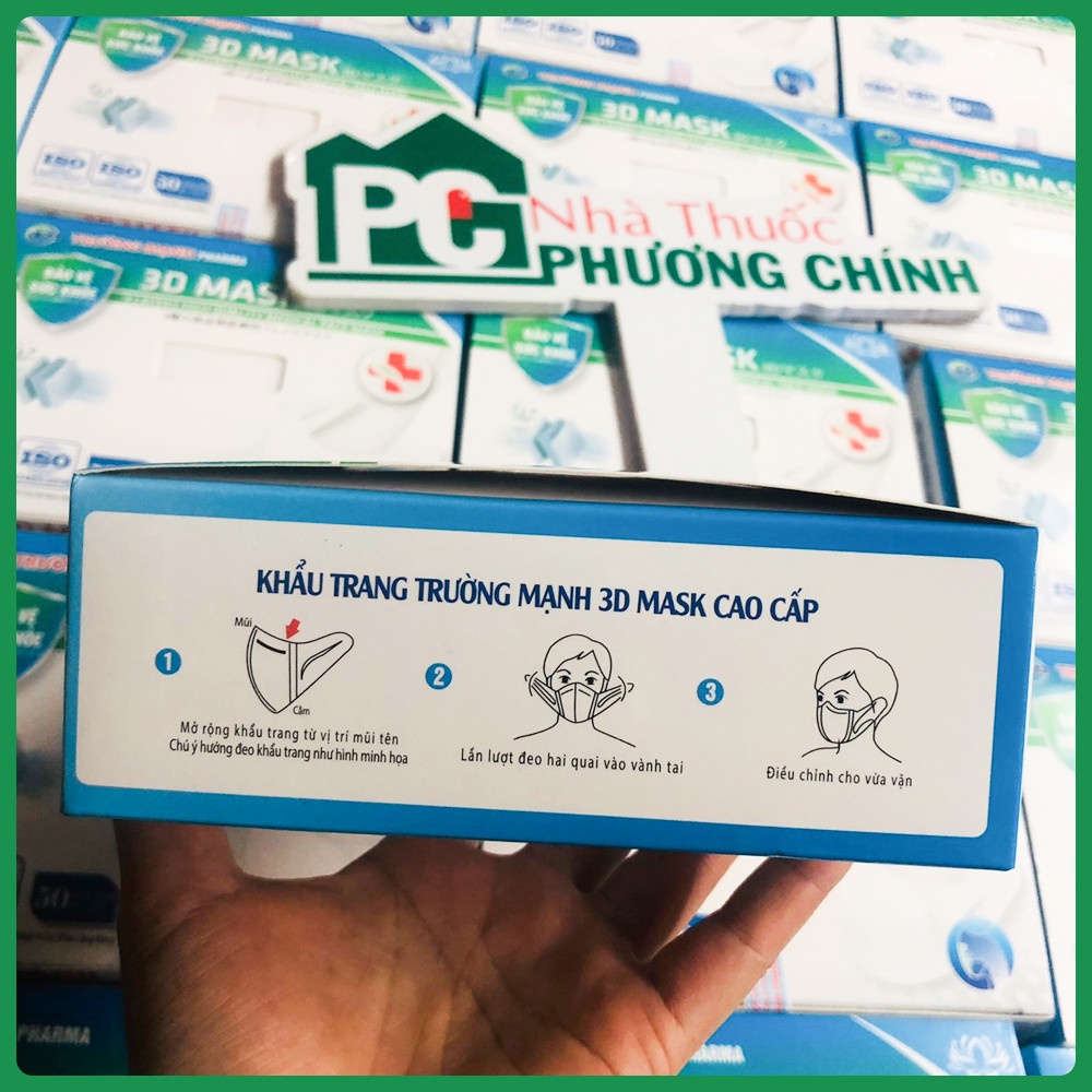 Khẩu Trang Y Tế Trường Mạnh 3D Mask - Ngăn Ngừa Vi Khuẩn, Mùi Và Bụi Hộp 50 Chiếc | BigBuy360 - bigbuy360.vn
