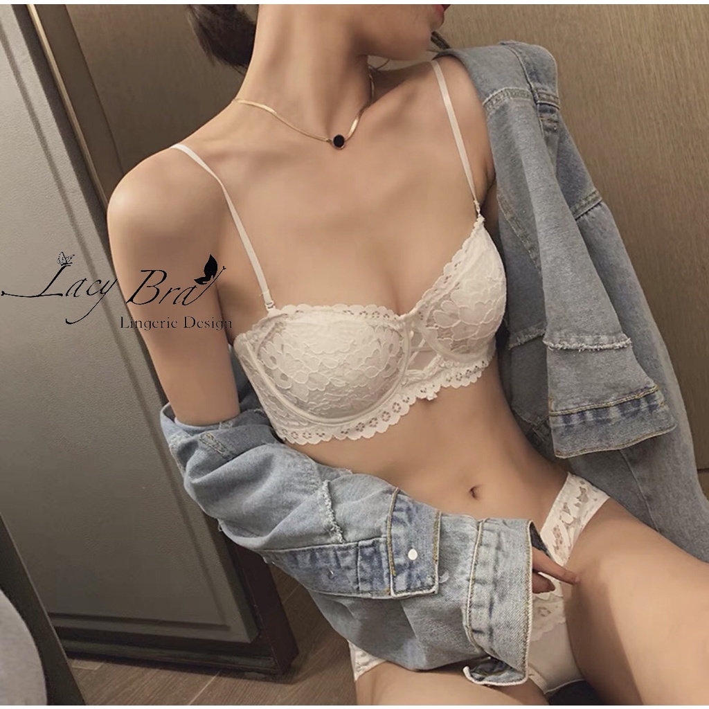 Bộ Đồ Lót Ren Mềm Có Gọng Không Đệm Lacy Bra - B26 | BigBuy360 - bigbuy360.vn