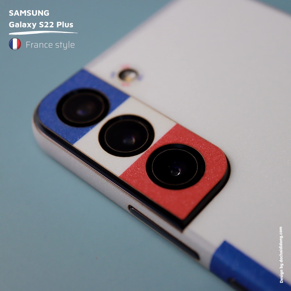 Miếng dán skin France Style cho Samsung S22+ Plus ( skin cờ Pháp )