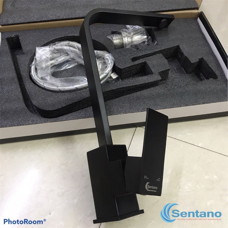 Chậu rửa chén bát inox sus304 SENTANO NANO ĐEN 60x45cm chống trầy xước cao cấp tặng kèm rổ đa năng | BigBuy360 - bigbuy360.vn