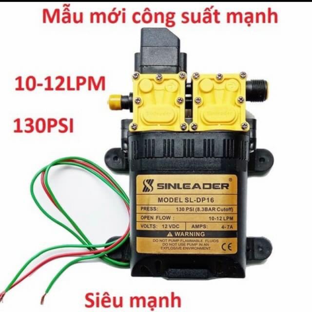 Máy bơm nước đôi mini tăng áp 12v phun sương, rửa xe áp lực cao tự ngắt chuẩn công suất