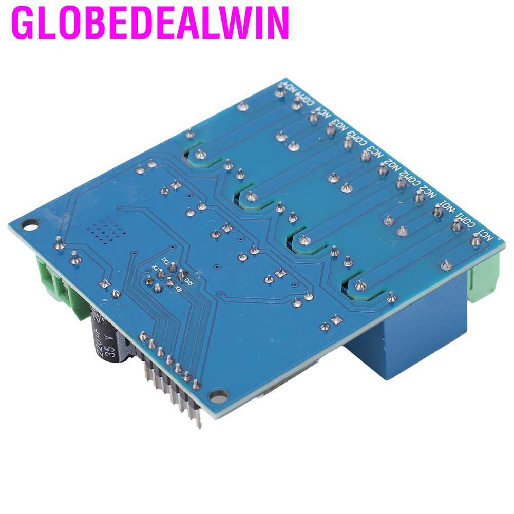 Globedealwin 12V 4 Channel Bluetooth Relay Smart Module Mobile Phone APP Remote Control for Android