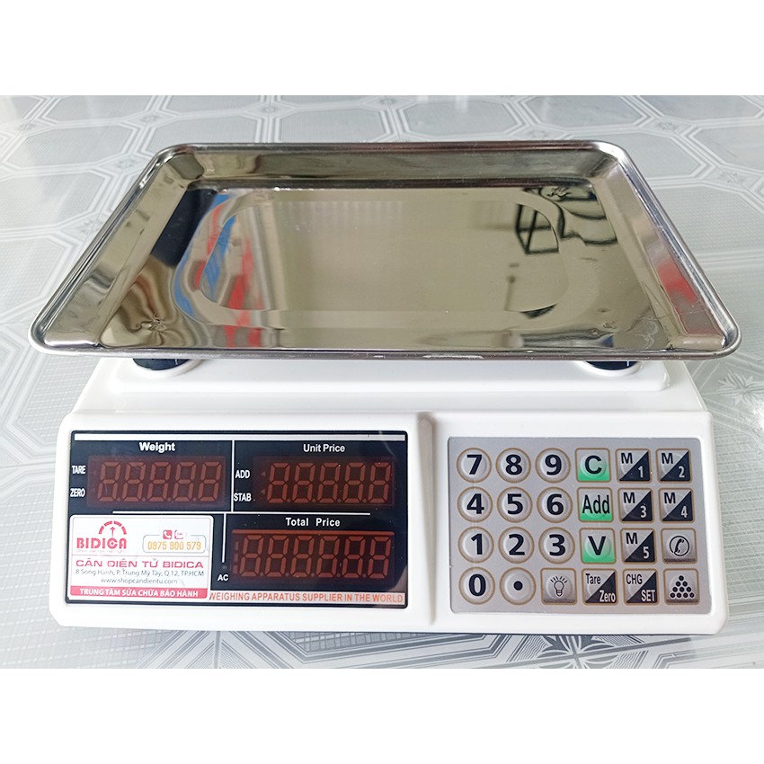 Cân tính tiền bán hàng Nhật Bản 2 mặt màn hình 30Kg - LED đỏ - Dùng tại chợ, siêu thị
