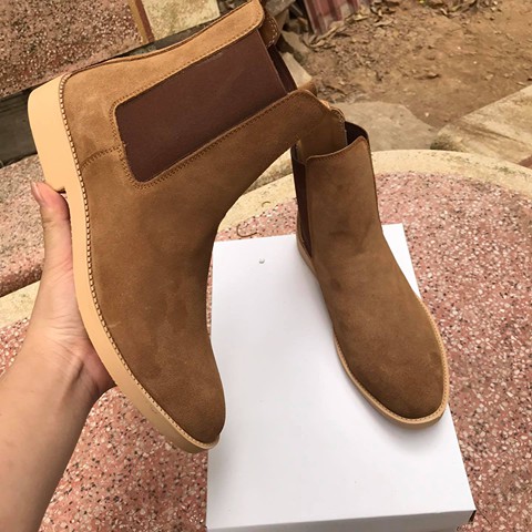 Giầy Chelsea Boots da lộn Tan Sữa,Đen,Nâu thích hợp với quần jeans,âu | BigBuy360 - bigbuy360.vn