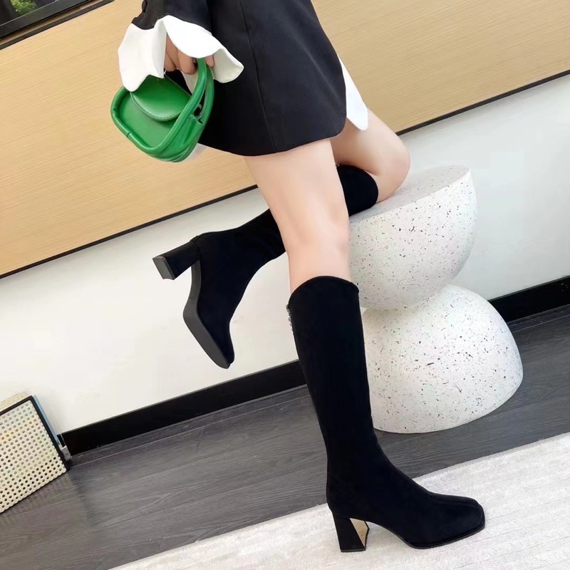 ❤️ BOOTS ĐÙI CHẤT DA LỘN GÓT VUÔNG 9CM. HÀNG QUẢNG CHÂU FULL BOX