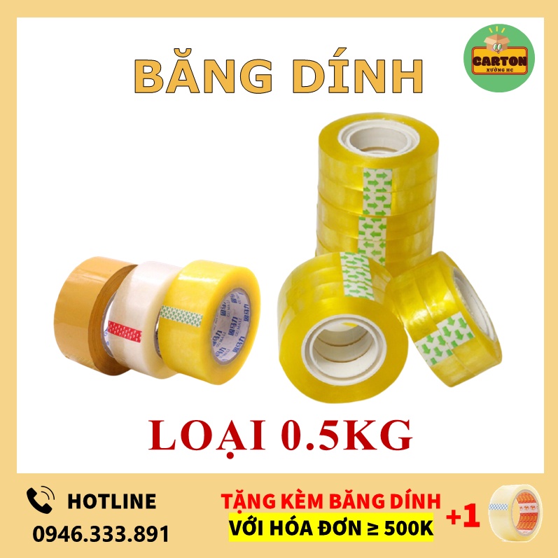 [SỈ/LẺ] Băng Dính 0.5kg Lõi Mỏng 5li Đóng Hàng Giá Rẻ, Chất Lượng - Băng Keo Gói Hàng