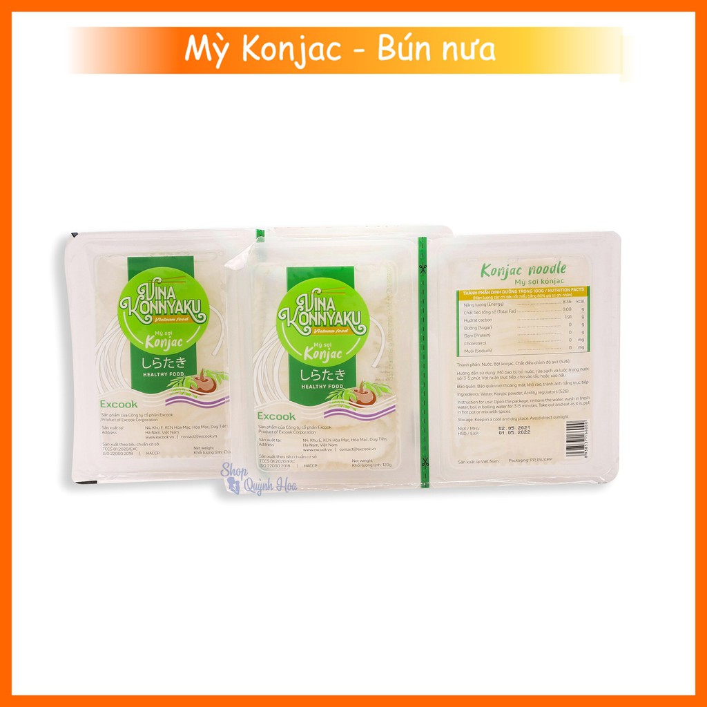 Set 2 hộp Mỳ Konjac / Bún nưa mì nưa Konjac 120g - 150g - 160g, phù hợp cho người ăn kiêng Keto - Eatclean