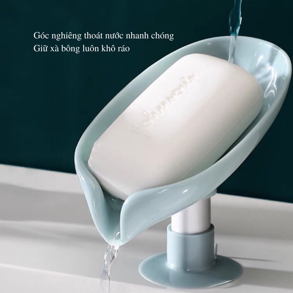 Khay đựng xà phòng, xà bông thoát nước hình chiếc lá
