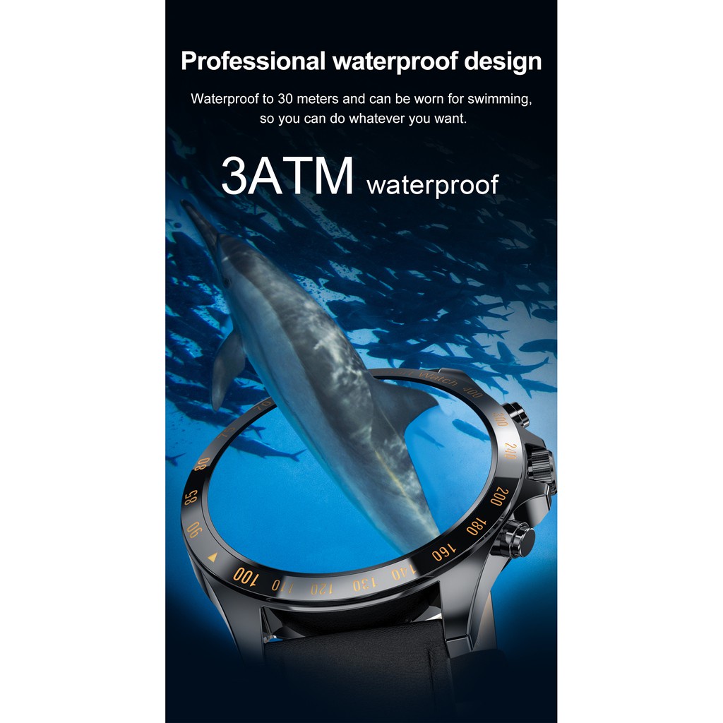 Đồng hồ thông minh nam SKMEI LW09 Phong cách thời trang doanh nhân Toàn màn hình cảm ứng theo dõi nhịp tim IP68 Chống thấm nước