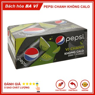 Thùng 24 Lon Pepsi Vị Chanh Không Calo 330ml