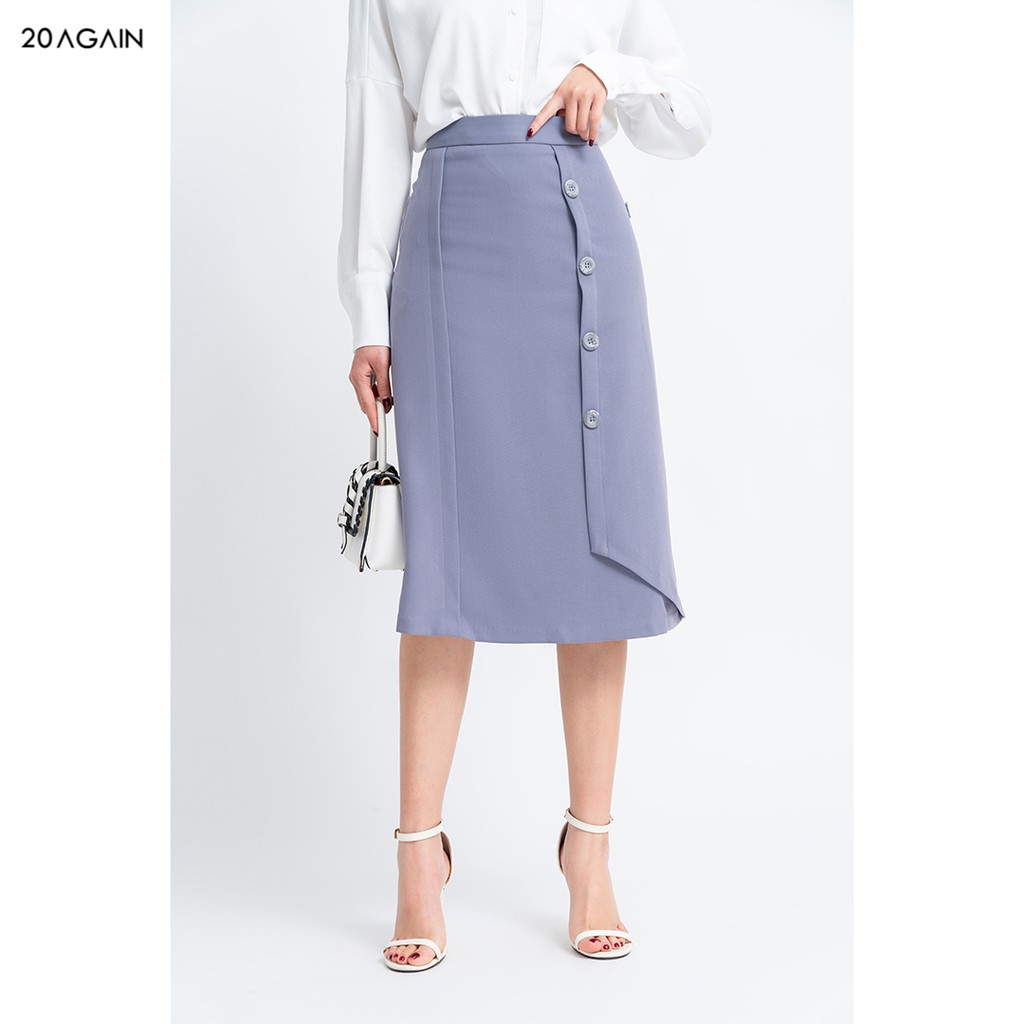 Chân váy nữ midi 92WEAR đủ màu, đủ size, tà bung đính cúc JDA0993 | BigBuy360 - bigbuy360.vn