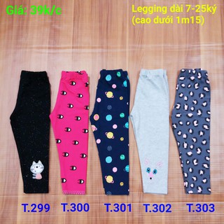 Quần thun ôm bé gái - Quần legging cho bé gái (SET 3C)