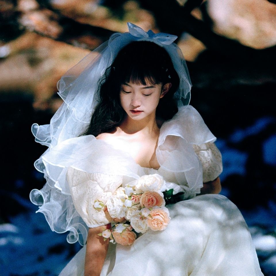 [Aishang Phụ Kiện Đẹp] Khăn Trùm Đầu Đạo Cụ Chụp Ảnh Cô Dâu Màu Trắng Phong Cách Mori Cổ Điển Đơn Giản Cho Nữ