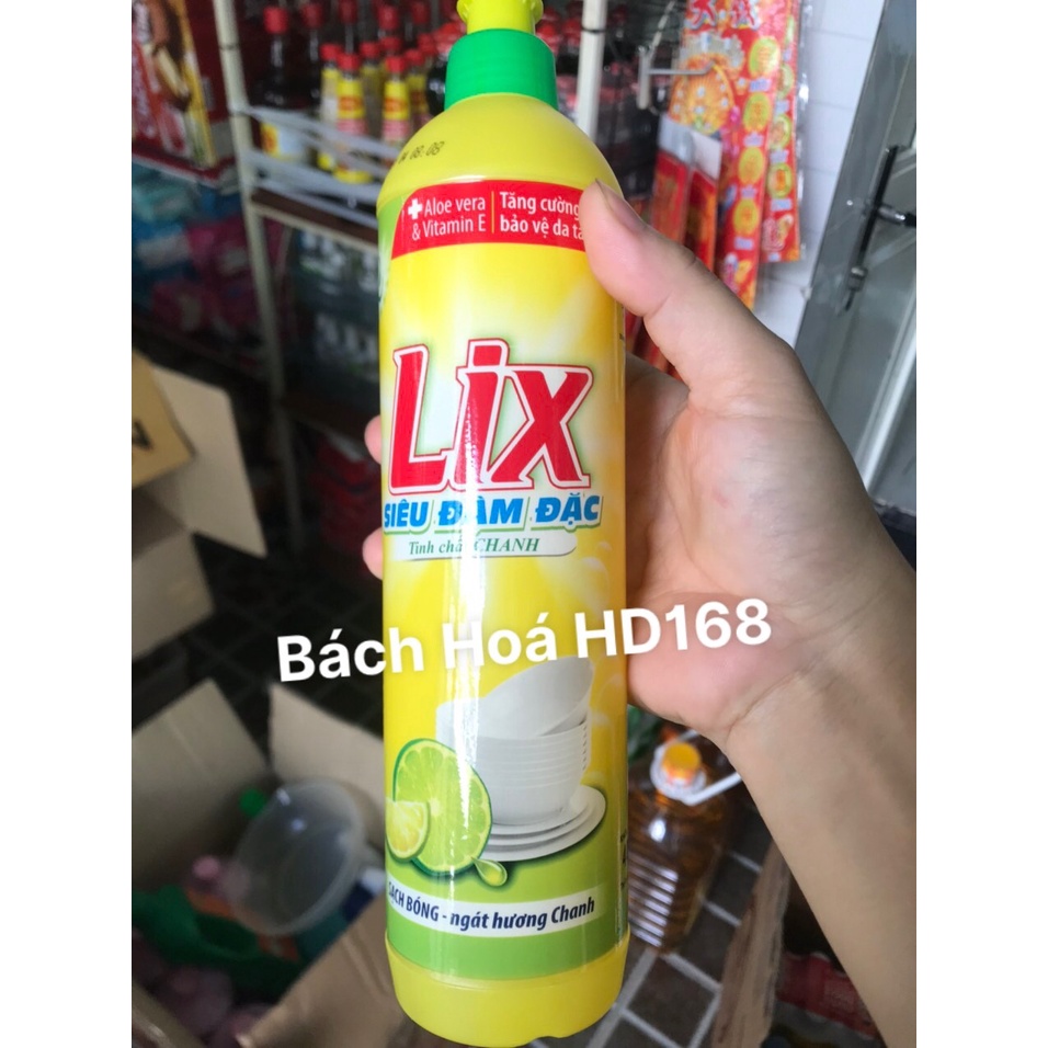 Nước rửa chén Lix siêu đậm đặc tinh chất chanh 400g - Sạch bóng vết dầu mỡ