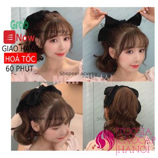 Tóc cột nơ xoăn ngắn