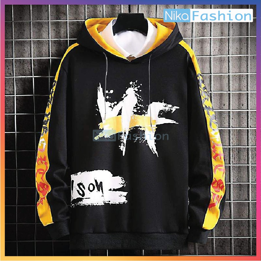 Nikafashion Áo Hoodie Nón Unisex Nam Nữ Chất Vải Nỉ Freesize 1 kích cỡ Form Dáng Rộng Dưới 65kg Mặc Đẹp N.F