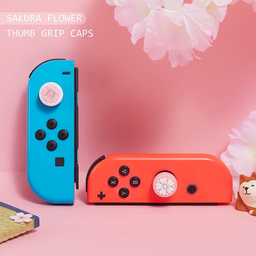 Lammcou Set 4 Nắp Silicon Mềm Bảo Vệ Nút Bấm Điều Khiển Chơi Game Nintendo Switch & Lite