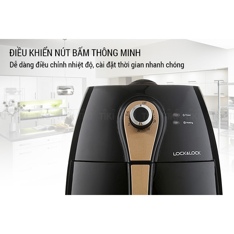 Nồi chiên không dầu Lock&Lock Eco Fryer EJF137FU 3L (1400W) Chính Hãng