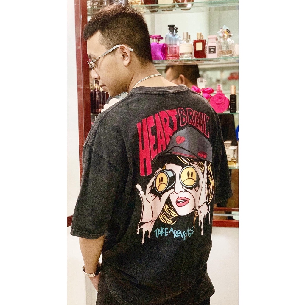 Áo thun tay lỡ nam nữ in hình Heart Breaker , Vải Cotton Form Oversize - SELECTED.STORE
