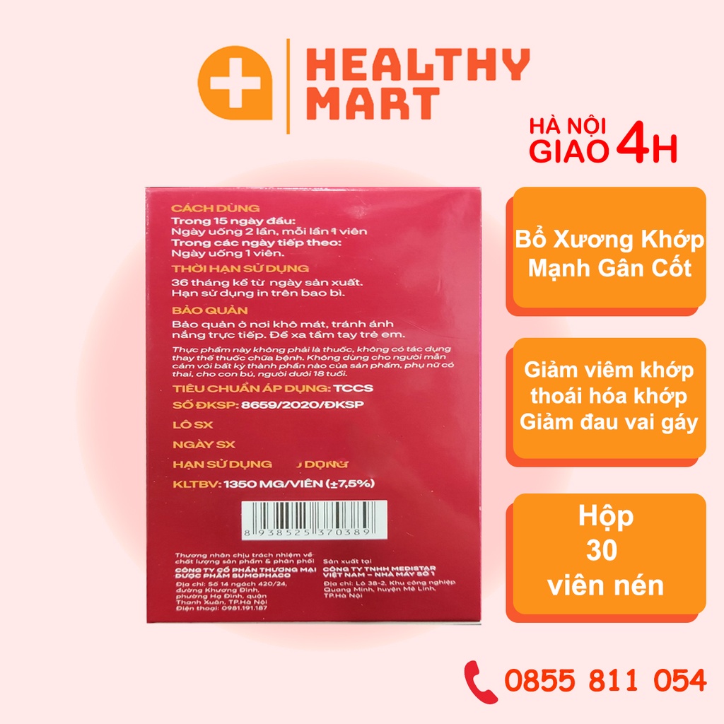 ✔️️️Sumo Joint Akba Glucosamin - Viên Xương Khớp Thảo Dược - Mạnh Gân Cốt, Hết Thoái Hóa, Khỏe Vai Gáy