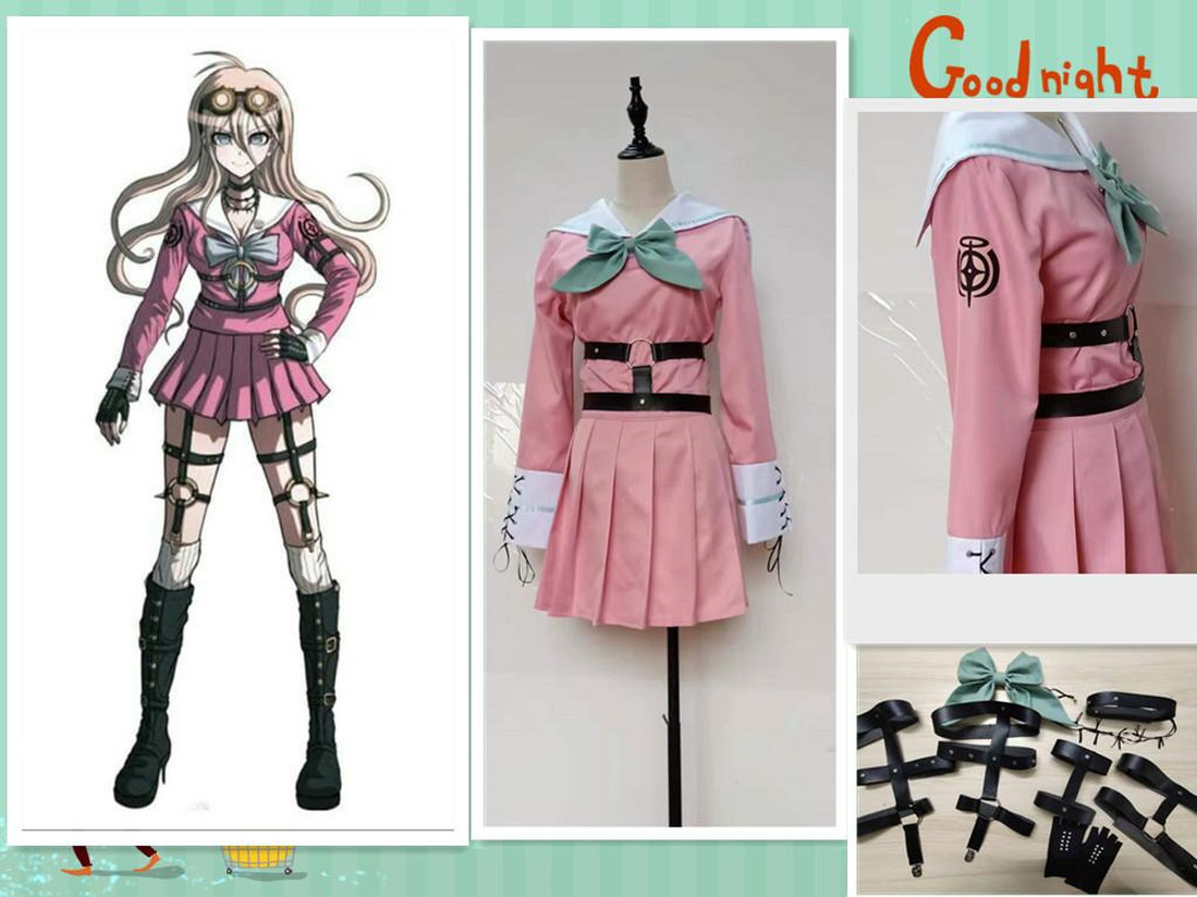 【Preferred】Kính cosplay Danganronpa V3 Killing Harmony Iruma Miu Tóc giả dài thẳng và kính trò chơi Halloween#sQn