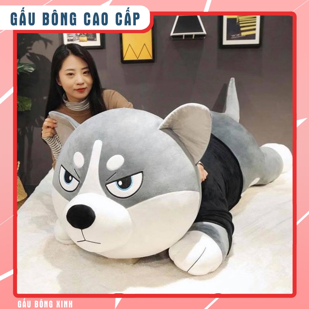 Gấu Bông Chó Husky Bông Siêu To Khổng Lồ - Gấu Bông Husky Mặt Ngáo Cao Cấp