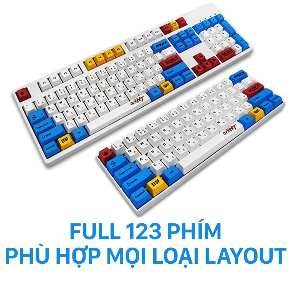 Keycap Gundam Original Profile OEM,nhựa PBT cao cấp, in Dye Sub 123 Nút