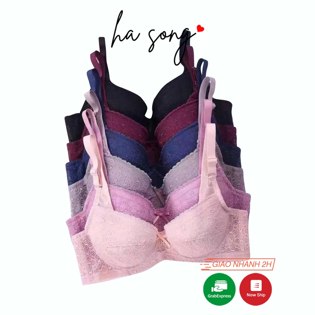 Áo ngực nữ có gọng mút mỏng quả to form ôm tôn dáng đẹp chất ren cao cấp 202-Ha Song