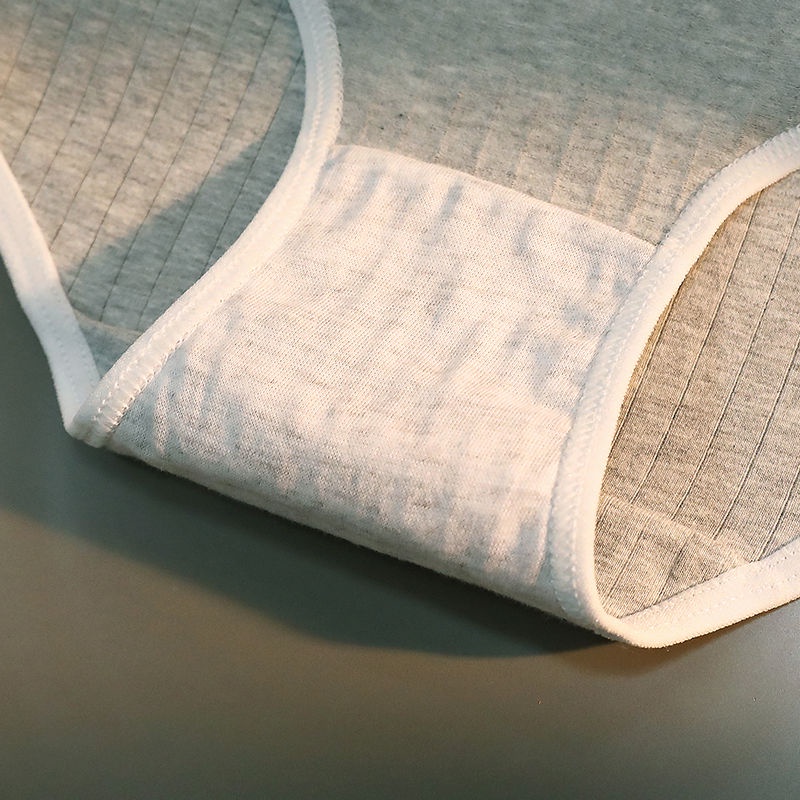 Set 1/3 Cặp Quần Lót Cotton Kháng Khuẩn Lưng Vừa Màu Trắng/Đen Phong Cách Nhật Hàn Quyến Rũ Cho Nữ