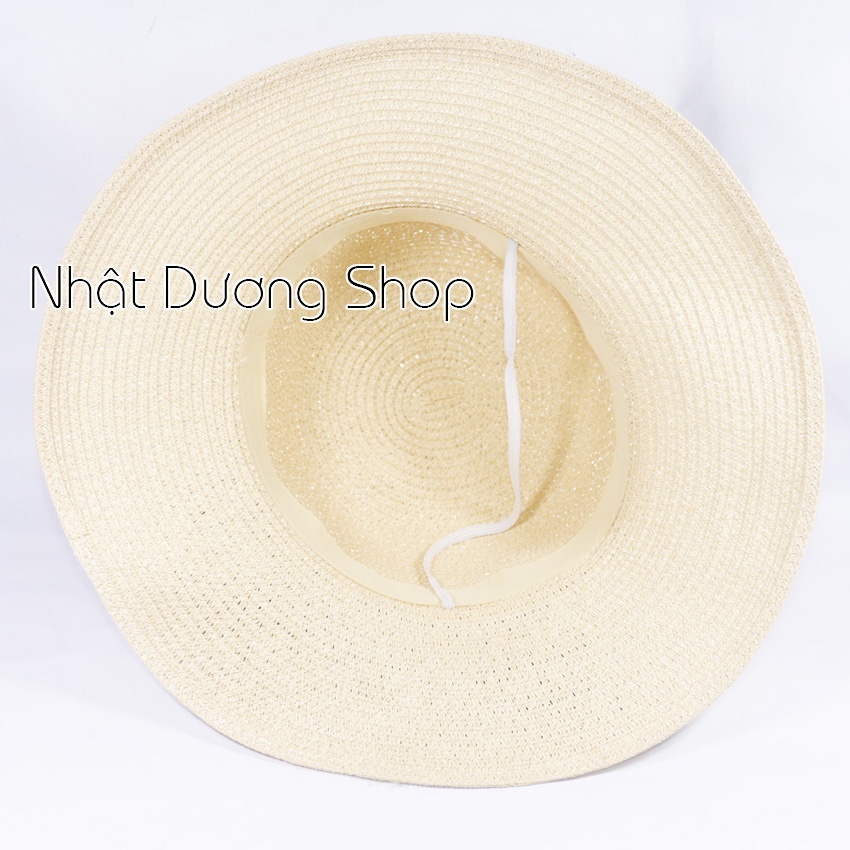 Nón đi biên nữ mùa hè găn nơ vải bông hoa lớn cực dễ thương phù hợp cho các bạn nữ đi chơi và du lịch