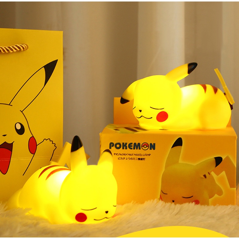 Đèn LED Ngủ Mềm Mại Hình Pikachu Đáng Yêu Trang Trí Phòng Khách / Ngủ Cho Bé