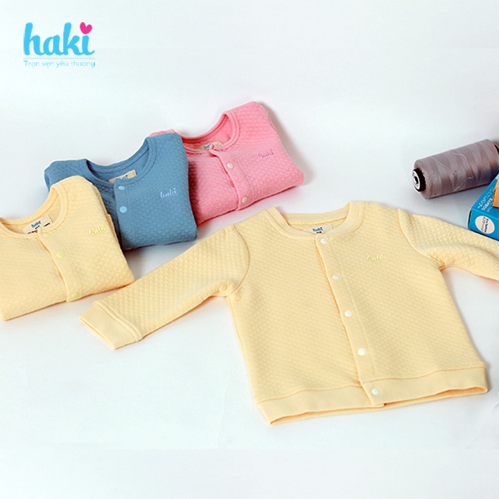 Áo khoác cho bé trai và bé gái HAKI sợi tre chần bông bo cổ BB016
