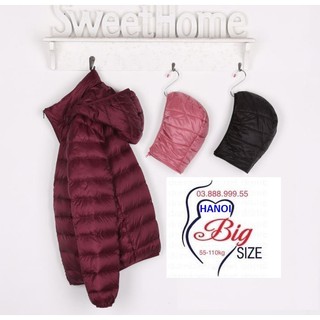 Áo khoác lông vũ bigsize cho nữ 55-110kg