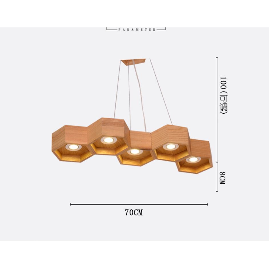 Đèn thả MONSKY BEELY cao cấp hình tổ ong làm từ gỗ trang trí sang trọng phong cách hiện đại cao cấp