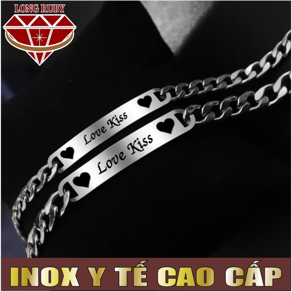 LẮC CẶP INOX VK CK Ý NGHĨA KHÔNG ĐEN | LẮC TAY CẶP INOX Chữ CK, VK