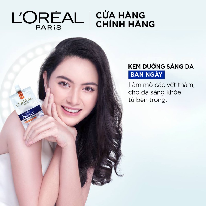 Kem dưỡng trắng da  dạng gói 7ml vitamin L’Oreal Paris White Perfect ban ngày SPF17 PA++